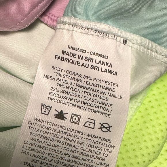 JORDAN Women’s Ghost Green Light Arctic Pink Light Dew Heatwave Printed Crop Top - Picture 5 of 8